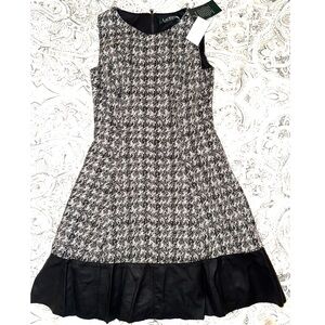 New Ralph 4 Petite Lauren Green Label Black and White Dress